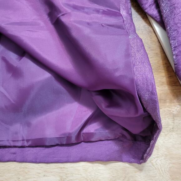 Ulla Popken Jacket Womens Plus Sz 28/30 Purple Shimmer Jewel Button Relaxed Fit - Picture 7 of 10
